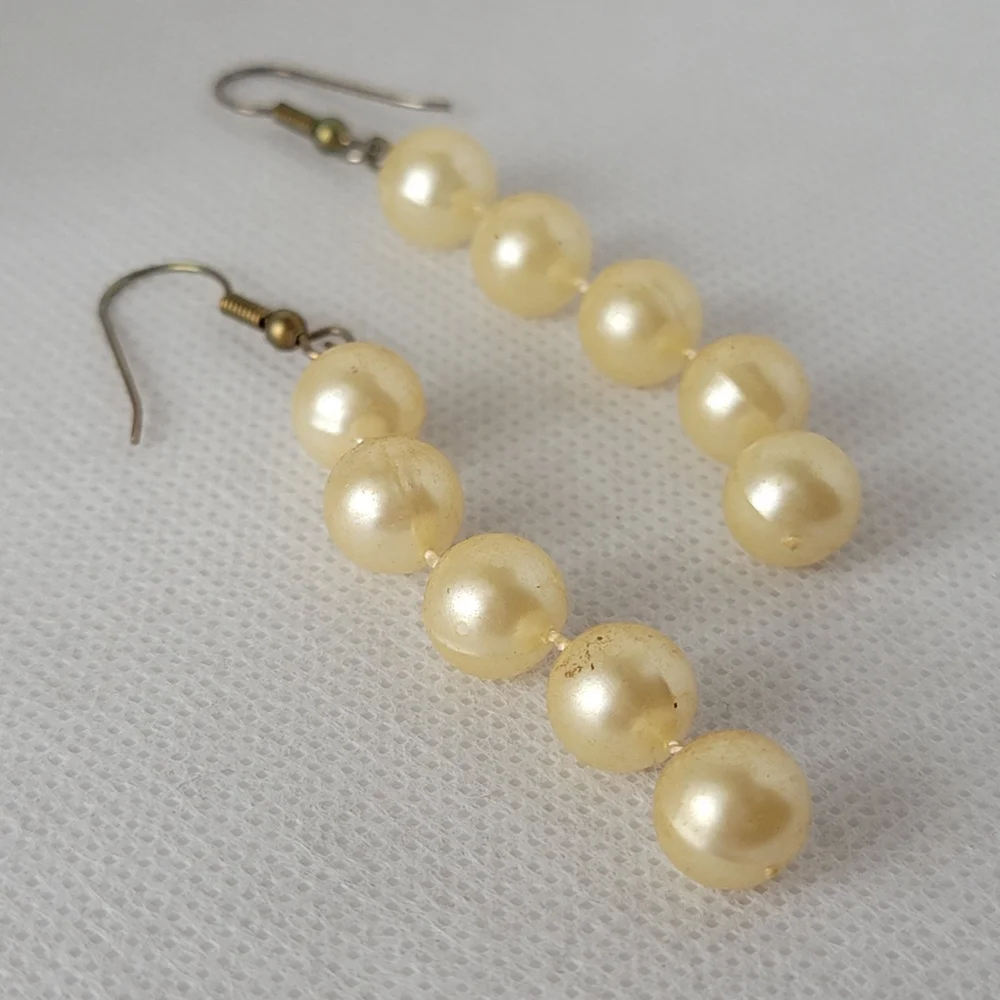 Vintage Faux Pearl Dangling Earrings